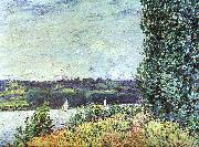 Alfred Sisley The Banks of the Seine : Wind Blowing Spain oil painting artist